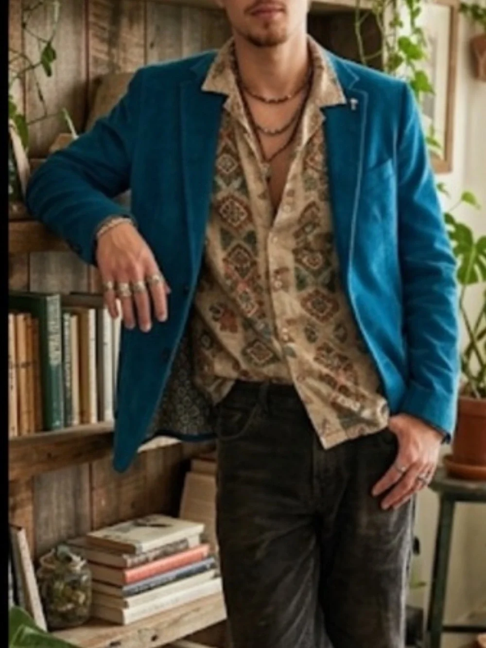 Tailorbyrd Teal Velvet Sport Coat Blazer Men’s 38S